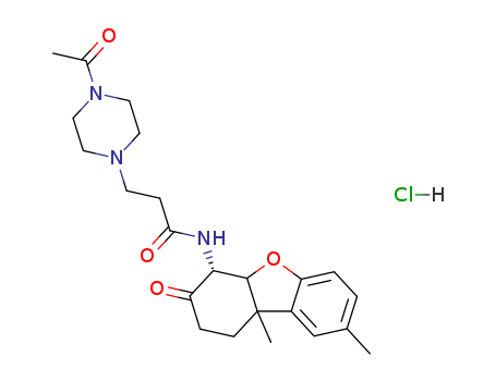 1-Piperazinepropanamide,4-acetyl-N-(1,2,3,4,4a,9b-hexahydro-8,9b-dimethyl-3-oxo-4-dibenzofuranyl)-,monohydrochloride, (4a,4ab,9bb)- (9CI)