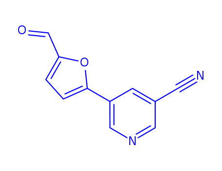 Molecular Structure of 577975-32-7 (5-(5-ForMylfuran-2-yl)nicotinonitrile)