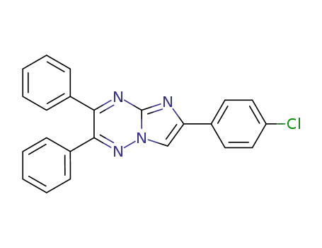 Molecular Structure of 58431-82-6 (Imidazo[1,2-b][1,2,4]triazine, 6-(4-chlorophenyl)-2,3-diphenyl-)