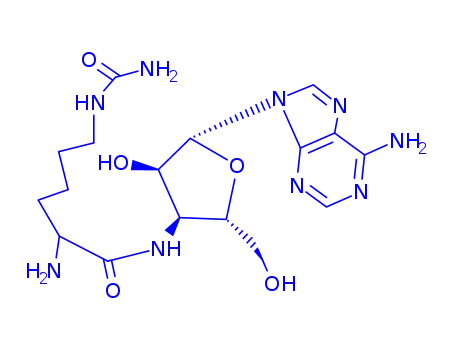 Molecular Structure of 59204-62-5 (3'-[(N6-Aminocarbonyl-L-lysyl)amino]-3'-deoxyadenosine)