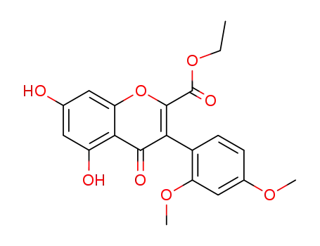 3-(2,4-dimethoxy-phenyl)-5,7-dihydroxy-4-oxo-4<i>H</i>-chromene-2-carboxylic acid ethyl ester