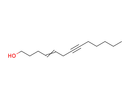 Molecular Structure of 63126-69-2 (4-Tridecen-7-yn-1-ol)
