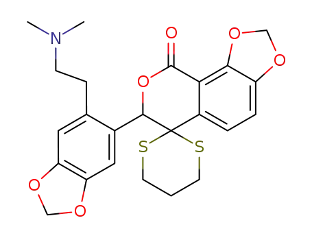 3-(2'-<(N,N-dimethyl)aminoethyl>-4',5'-methylenedioxyphenyl)-7,8-methylenedioxyisochroman-1,4-dione 4-1,3-propylenedithioacetal