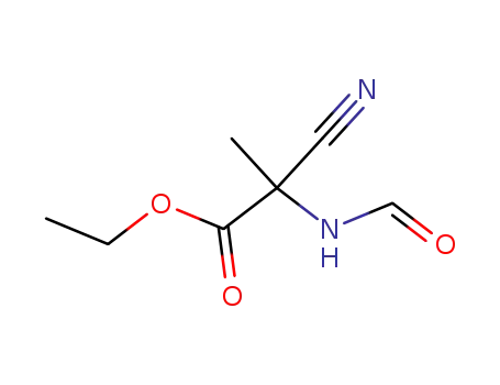 Molecular Structure of 70187-85-8 (α-cyano-α-(formylamido)propansaereethylester)