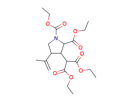 Molecular Structure of 102371-35-7 ((1,2-bis-ethoxycarbonyl-4-isopropenyl-pyrrolidin-3-yl)-malonic acid diethyl ester)