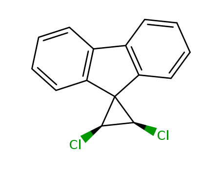 Molecular Structure of 87319-63-9 (Spiro[cyclopropane-1,9'-[9H]fluorene], 2,3-dichloro-, cis-)