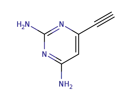 Molecular Structure of 727651-52-7 (2,4-Pyrimidinediamine, 6-ethynyl- (9CI))