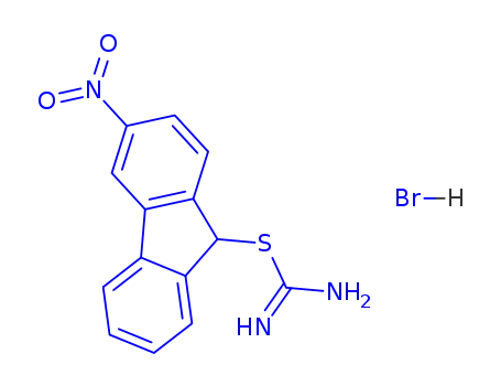 Molecular Structure of 73748-75-1 (3-nitro-9H-fluoren-9-yl carbamimidothioate)