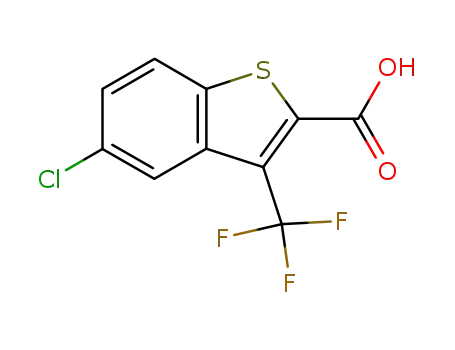Molecular Structure of 752135-60-7 (Benzo[b]thiophene-2-carboxylic acid, 5-chloro-3-(trifluoromethyl)-)
