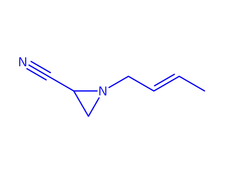 Molecular Structure of 75985-22-7 (2-Aziridinecarbonitrile,1-(2-butenyl)-(9CI))