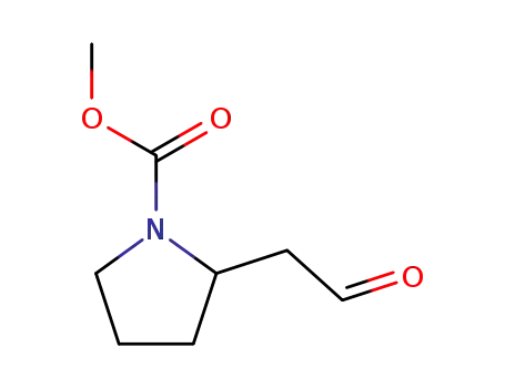 Molecular Structure of 76470-03-6 (1-Pyrrolidinecarboxylic acid, 2-(2-oxoethyl)-, methyl ester)