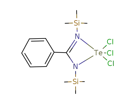 Molecular Structure of 121452-81-1 (C<sub>6</sub>H<sub>5</sub>C{NSi(CH<sub>3</sub>)3}2TeCl<sub>3</sub>)