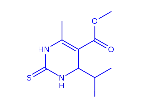 Molecular Structure of 786643-43-4 (5-Pyrimidinecarboxylicacid,1,2,3,4-tetrahydro-6-methyl-4-(1-methylethyl)-2-thioxo-,methylester(9CI))