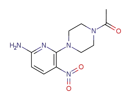 Molecular Structure of 84209-36-9 (Piperazine, 1-acetyl-4-(6-amino-3-nitro-2-pyridinyl)-)