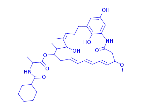 Molecular Structure of 80111-48-4 (L-Alanine, N-(cyclohexylcarbonyl)-, 11-ester with 20,23-didehydro-20,2 3-dideoxo-20,23-dihydroxyansatrienol A)