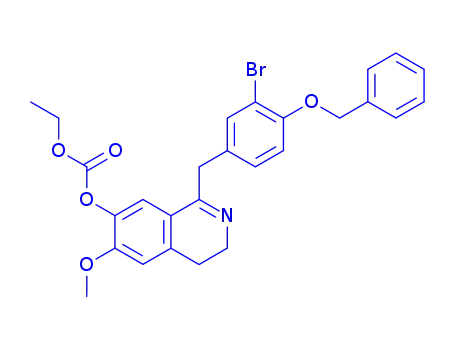 탄산, 에틸 에스테르, 1-[4-(벤질옥시)-3-브로모벤질]-3,4-디히드로-6-메톡시-7-이소퀴놀리놀(8CI)과의 에스테르