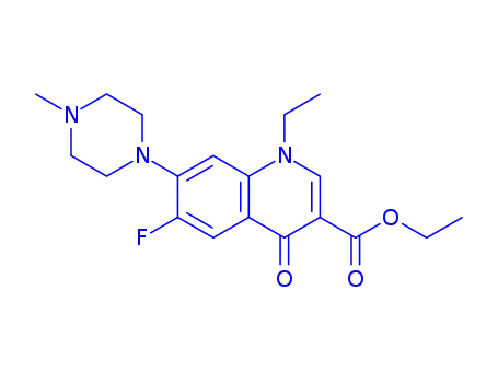 Molecular Structure of 81530-83-8 (1-ethyl-6-fluoro-7-(4-methyl-1-piperazinyl)-4-oxo-1,4-dihydroquinoline-3-carboxylic acid ethyl ester)