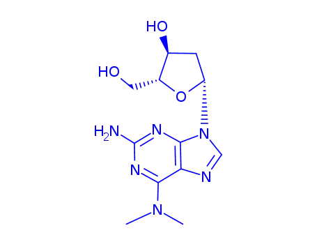 Molecular Structure of 83061-20-5 (6-dimethylamino-2'-deoxyguanosine)
