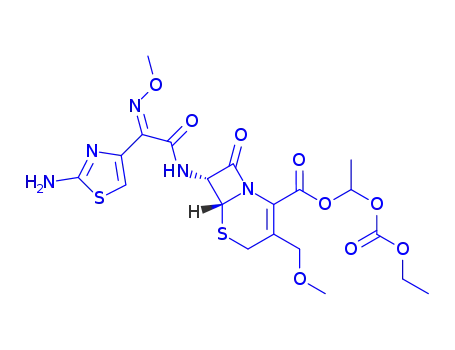 1-(ethoxycarbonyloxy)ethyl (6R,7R)-7-[(Z)-2-(2-amino-4-thiazolyl)-2-(methoxyimino)acetamido]-3-(methoxymethyl)-3-cephem-4-carboxylate