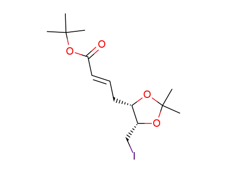 2-Butenoic acid,
4-[(4S,5S)-5-(iodomethyl)-2,2-dimethyl-1,3-dioxolan-4-yl]-,
1,1-dimethylethyl ester, (2E)-