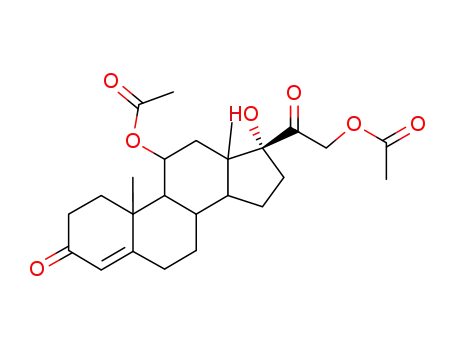 Molecular Structure of 10003-36-8 (9b,10a-Pregn-4-ene-3,20-dione, 11a,17,21-trihydroxy-, 11,21-diacetate (7CI,8CI))