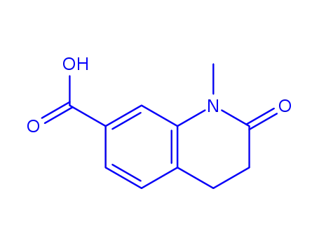 Molecular Structure of 813424-02-1 (7-Quinolinecarboxylicacid,1,2,3,4-tetrahydro-1-methyl-2-oxo-(9CI))