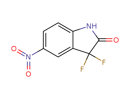 Molecular Structure of 197067-34-8 (3,3-difluoro-5-nitro-2,3-dihydroindol-2-one)