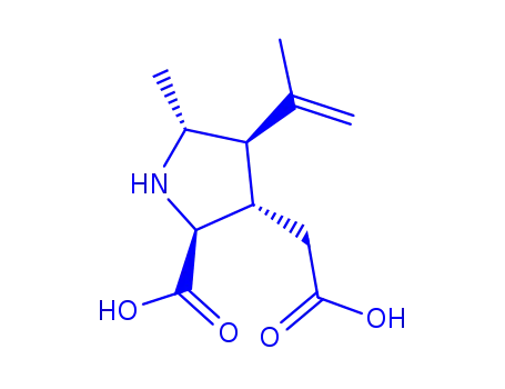 Molecular Structure of 792173-16-1 (3-Pyrrolidineaceticacid,2-carboxy-5-methyl-4-(1-methylethenyl)-,(2R,3R,4R,5R)-rel-(9CI))