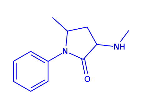 Molecular Structure of 801987-60-0 (2-Pyrrolidinone,5-methyl-3-(methylamino)-1-phenyl-,cis-(8CI))