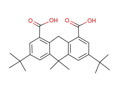Molecular Structure of 192661-74-8 (1,8-Anthracenedicarboxylic acid,
3,6-bis(1,1-dimethylethyl)-9,10-dihydro-10,10-dimethyl-)