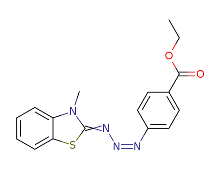 Molecular Structure of 58364-74-2 (4-[(<i>Z</i>)-3-((Ξ)-3-methyl-3<i>H</i>-benzothiazol-2-ylidene)-triaz-1-enyl]-benzoic acid ethyl ester)