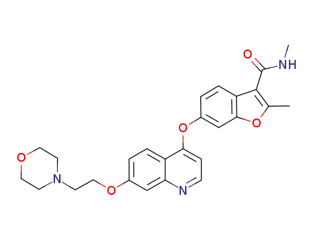 Molecular Structure of 854514-88-8 (N,2-Dimethyl-6-(7-(2-Morpholinoethoxy)Quinolin-4-Yloxy)Benzofuran-3-Carboxamide)