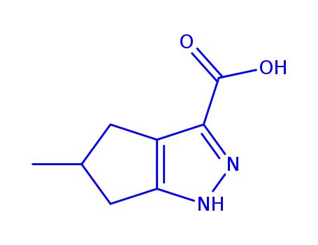 Molecular Structure of 854405-74-6 (5-methyl-1,4,5,6-tetrahydrocyclopenta[c]pyrazole-3-carboxylic acid)