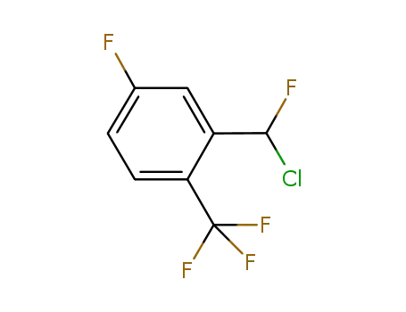 Molecular Structure of 90381-02-5 (Benzene, 2-(chlorofluoromethyl)-4-fluoro-1-(trifluoromethyl)-)