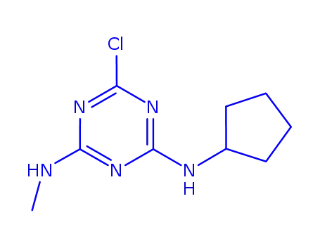 Molecular Structure of 84041-64-5 (6-chloro-N-cyclopentyl-N'-methyl-1,3,5-triazine-2,4-diamine)