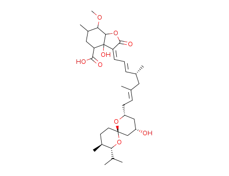 (9Z)-9-[(4R,2E,6E)-8-{(2R,3S,6R,8R,10S)-10-hydroxy-3-methyl-2-(1-methylethyl)-1,7-dioxaspiro[5.5]undecan-8-yl}-4,6-dimethylocta-2,6-dienylidene]-1-hydroxy-5-methoxy-4-methyl-8-oxo-7-oxabicyclo[4.3.0]nonane-2-carboxylic acid