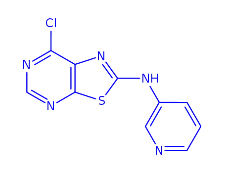 Molecular Structure of 871266-84-1 ((7-CHLOROTHIAZOLO[5,4-D]PYRIMIDIN-2-YL)-PYRIDIN-3-YL-AMINE)