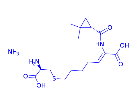 2-Heptenoic acid,
7-[[(2R)-2-amino-2-carboxyethyl]thio]-2-[[[(1S)-2,2-dimethylcyclopropyl]
carbonyl]amino]-, monoammonium salt, (2Z)-