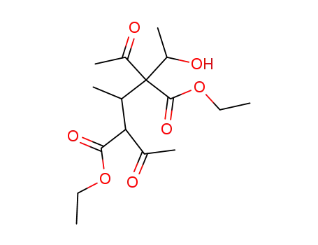 Molecular Structure of 857819-27-3 (2,4-diacetyl-2-(1-hydroxy-ethyl)-3-methyl-glutaric acid diethyl ester)