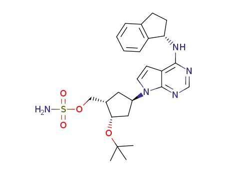 sulfamic acid 2-tert-butoxy-4-[4-(indan-1-ylamino)-pyrrolo[2,3-d]pyrimidin-7-yl]-cyclopentylmethyl ester