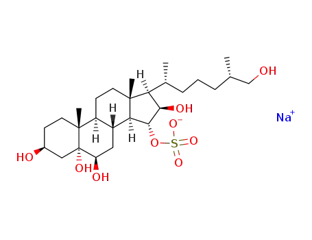 sodium (25S)-5α-cholestane-3β,5α,6β,15α,16β,26-hexol 15-sulphate