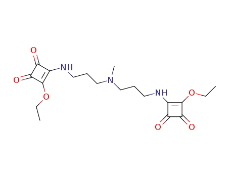 Molecular Structure of 679427-49-7 (3,3'-[N,N'-[(methylimino)di-3,1-propanediyldiimino]]bis(4-ethoxy-3-cyclobutene-1,2-dione))