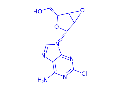 Molecular Structure of 93688-61-0 (9-(2,3-anhydropentofuranosyl)-2-chloro-9H-purin-6-amine)