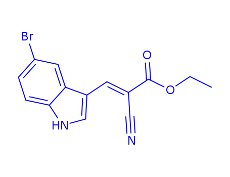Molecular Structure of 93982-61-7 (ethyl 3-(5-bromo-1H-indol-3-yl)-2-cyanoacrylate)
