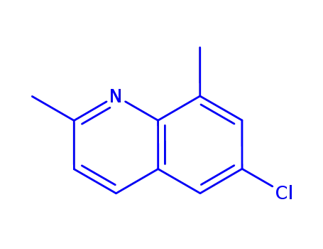 Molecular Structure of 948289-20-1 (6-Chloro-2,8-dimethylquinoline)