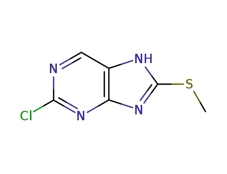Molecular Structure of 89581-80-6 (2-chloro-8-(methylthio)-7H-purine)