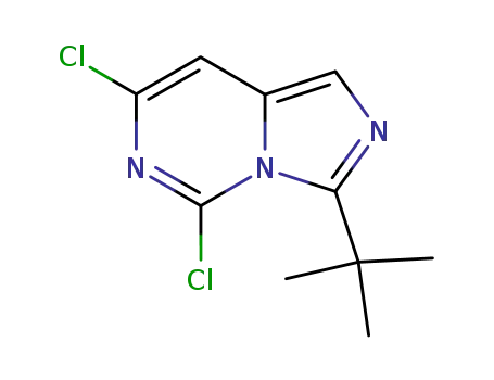 Molecular Structure of 94694-13-0 (Imidazo[1,5-c]pyrimidine, 5,7-dichloro-3-(1,1-dimethylethyl)-)
