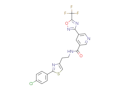 N-(2-(2-(4-chlorophenyl)thiazol-4-yl)ethyl)-5-(5-(trifluoromethyl)-1,2,4-oxadiazol-3-yl)nicotinamide