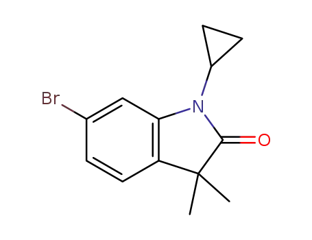 Molecular Structure of 1581753-62-9 (6-bromo-1-cyclopropyl-3,3-dimethyl-1,3-dihydroindol-2-one)