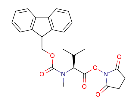 Molecular Structure of 863971-49-7 (Carbamic acid,
[(1S)-1-[[(2,5-dioxo-1-pyrrolidinyl)oxy]carbonyl]-2-methylpropyl]methyl-,
9H-fluoren-9-ylmethyl ester)